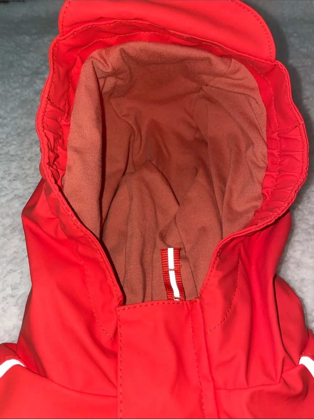 Cat & Jack Bright Coral Red Hooded Raincoat